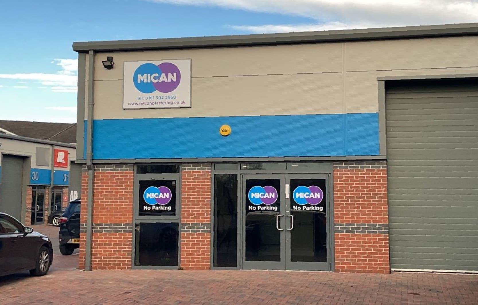 Mican Plastering has moved - photo of our new business premises in Leigh
