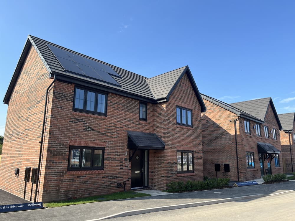 Detached house built by Bellway at Moss Bank Gardens in Leigh.
